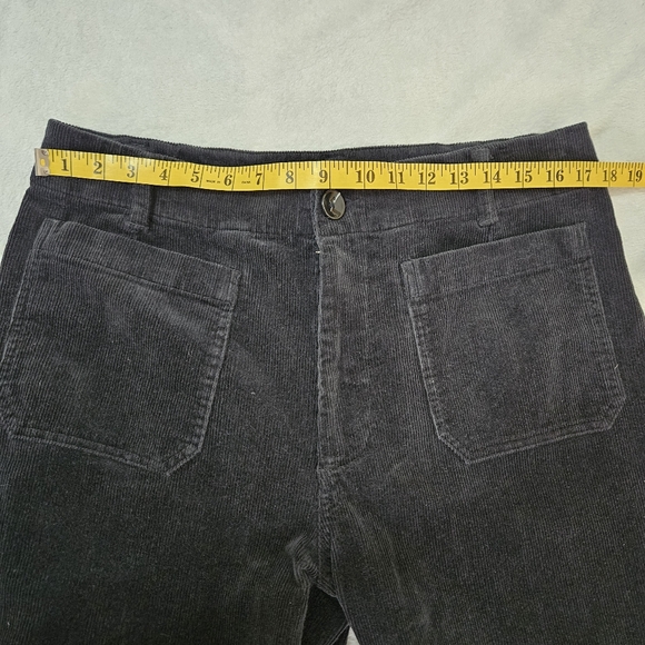 Quince Organic Stretch Corduroy Cropped Wide Leg Pants 14 Black - Picture 11 of 16
